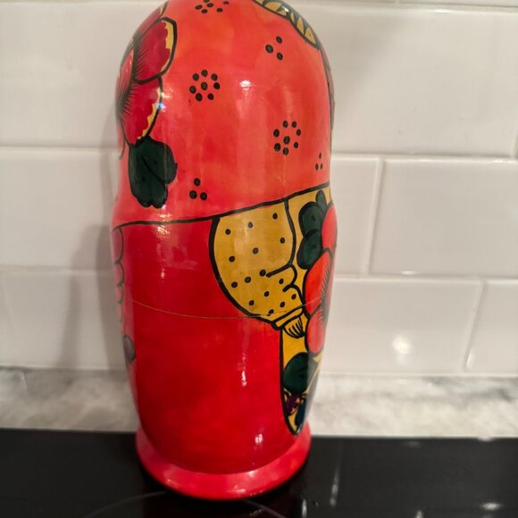 Vintage Russian Nesting Dolls 1990s Set 8 Hand-Painted Matryoshka Stacking rare - Picture 2 of 16